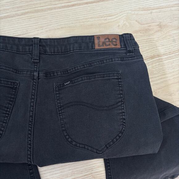 Lee Jeans Womens 18 Short Charcoal Bootcut Crop Ankle Mid Rise Stretch Petite - Picture 9 of 12